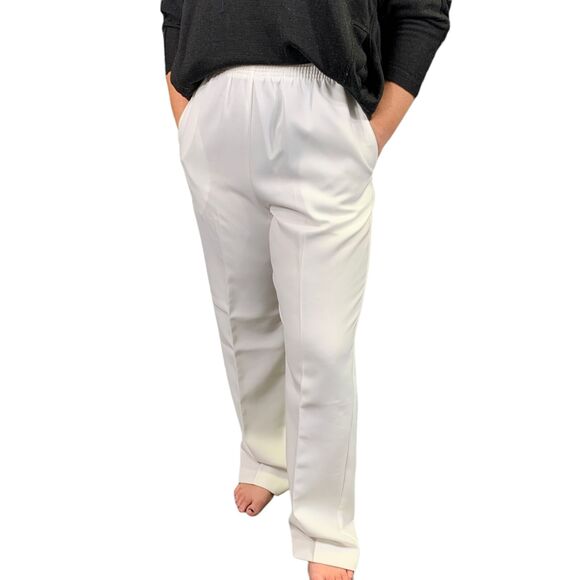 Alfred Dunner Womens Pants Elastic Waist Comfy Coastal Grandma White Size 10 - Picture 5 of 14